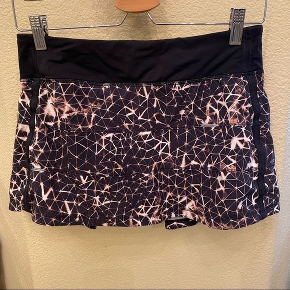 LULULEMON Pace Rival II Skort In Star Crush Multi Black Tennis Skort Size 6 - Picture 1 of 8